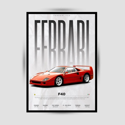 Ferrari F40 Premium Duvar Koleksiyonu