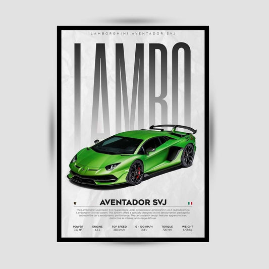 Lamborghini Aventador SVJ Premium Duvar Koleksiyonu