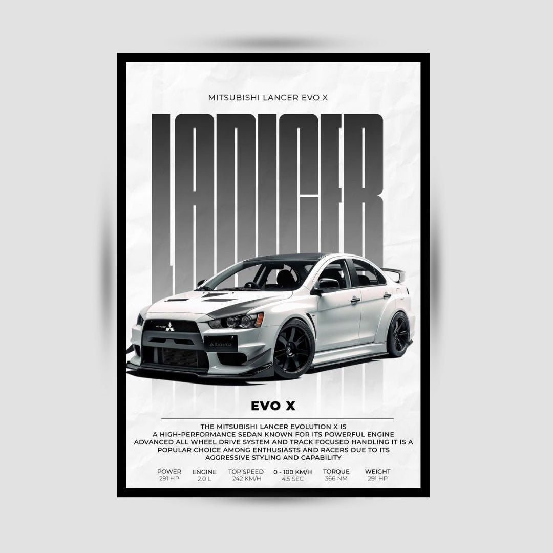 Mitsubishi Lancer Evolution X Premium Duvar Koleksiyonu