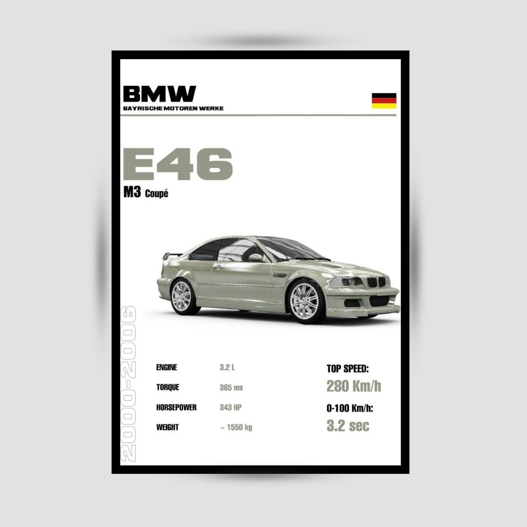 BMW M3 E46 Premium Duvar Koleksiyonu