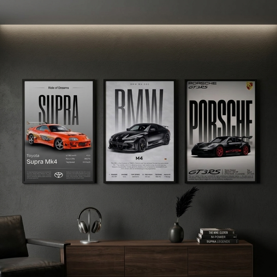 Araba Tutkunları Seti (3’lü Poster)